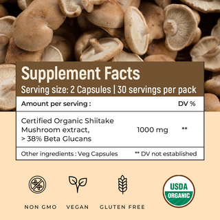 USDA Organic Shiitake Mushroom Extract Capsule