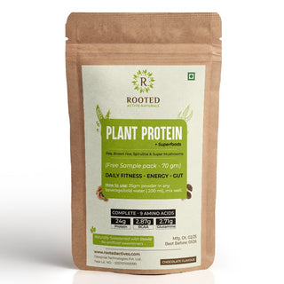 Plant Protein – 24gm Protein - Pea, Mushrooms, Spirulina & Probiotics | 70 Grams