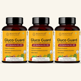 Gluco Guard- Blood Sugar support with Berberine HCL 98%, Ceylon Cinnamon, Gurmar & Bitter Melon