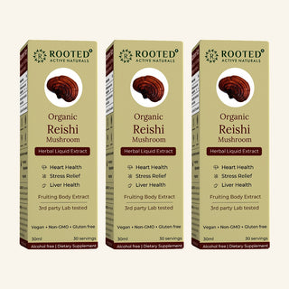 Organic Reishi mushroom Liquid Extract (30ml, 30 servings) | Stress Relief, Liver.